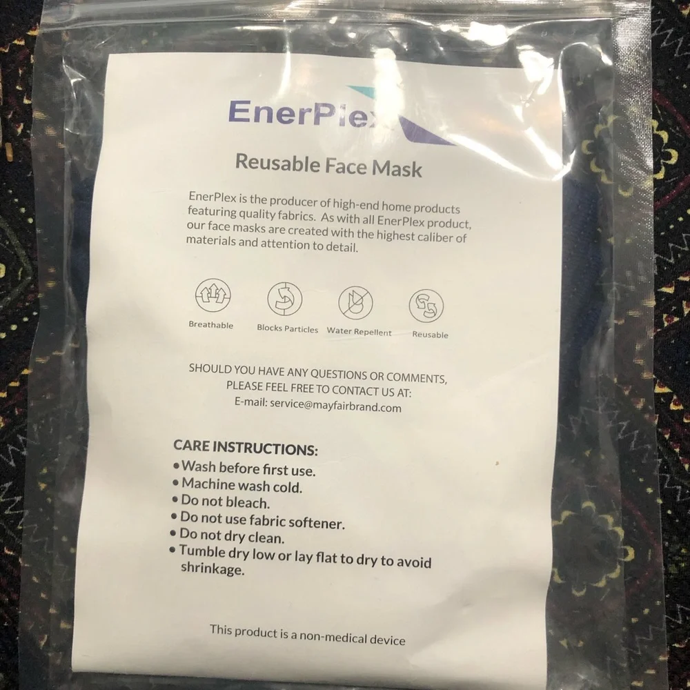 EnerPlex EXTREME Comfort XL 3-Ply Navy Blue Face Mask Reusable-BreathableComfort
